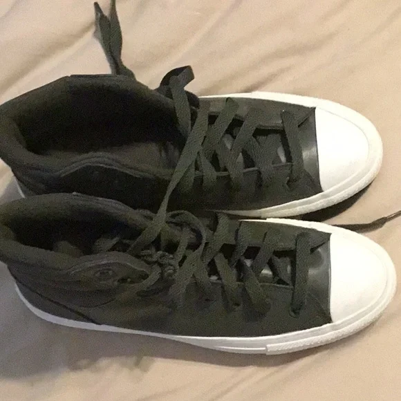 Converse Olive Green High-Top Sneakers - Picture 2 of 6